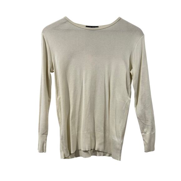 Ralph Lauren Black Label Mercerized Cotton Ivory Top Medium - Picture 1 of 5